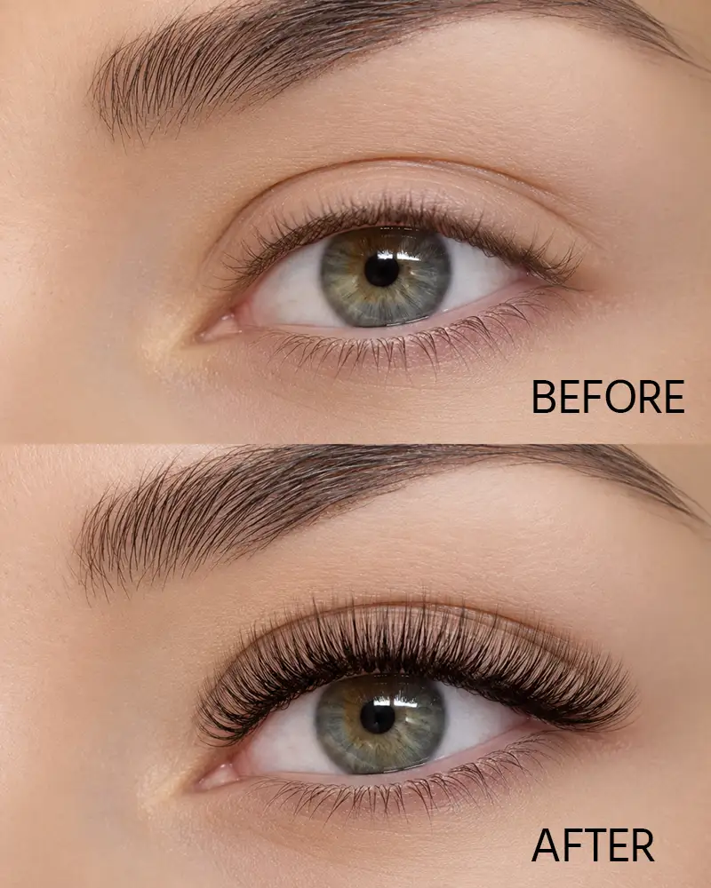 Lash Extension Before and After image