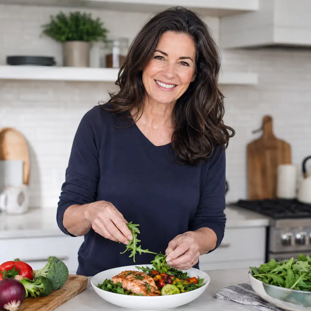 Perimenopausal woman enjoying a healthy lifestyle